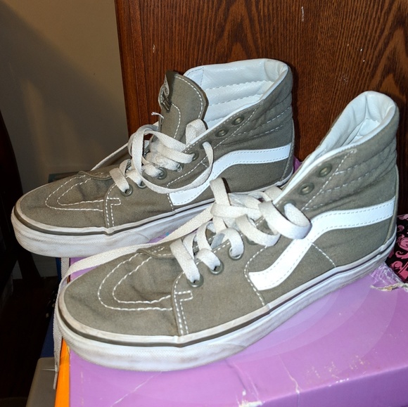 olive green high top vans